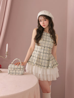 model：160cm　(size：F　color：White check)