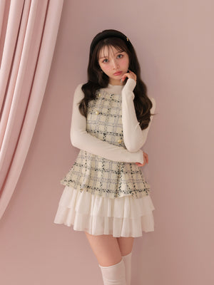 model：160cm　(size：F　color：White check)