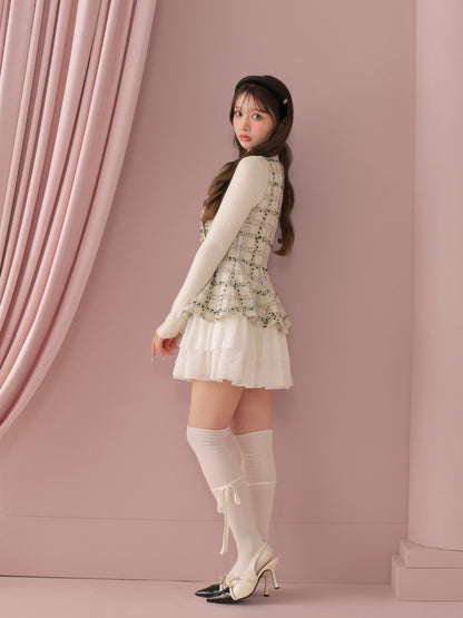 model：160cm　(size：F　color：White check)