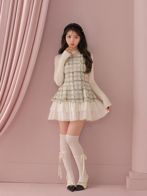 model：160cm　(size：F　color：White check)