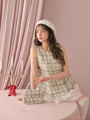 model：160cm　(size：F　color：White check)