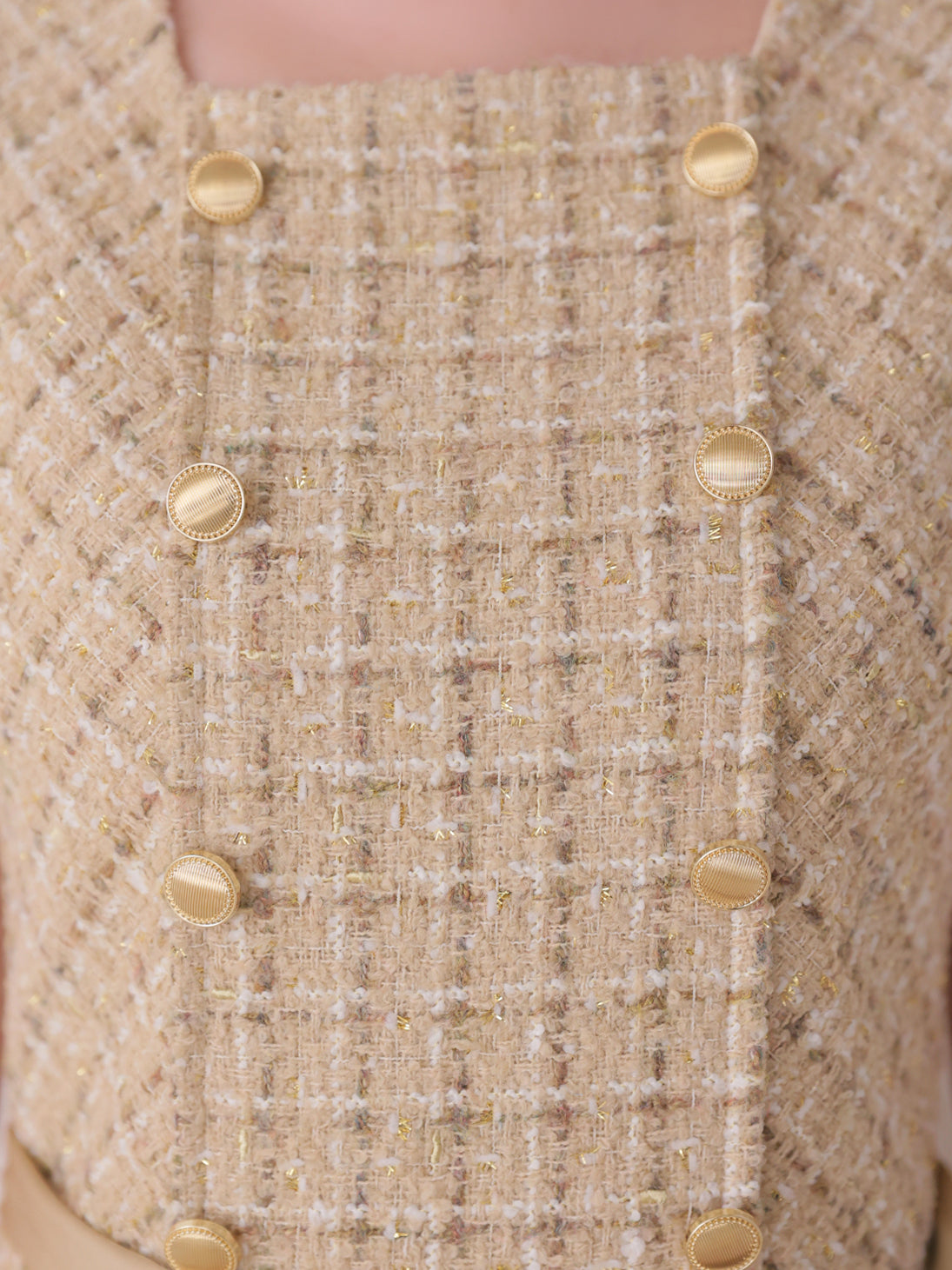 Lace hem tweed ribbon mini onepiece(eme11122)