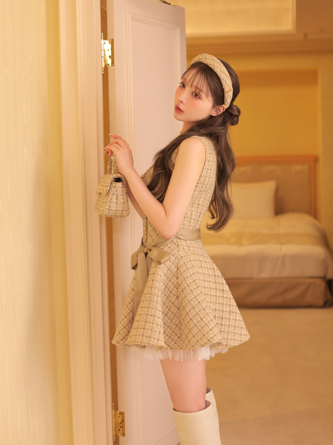 model：160cm　(size：F　color：Beige)