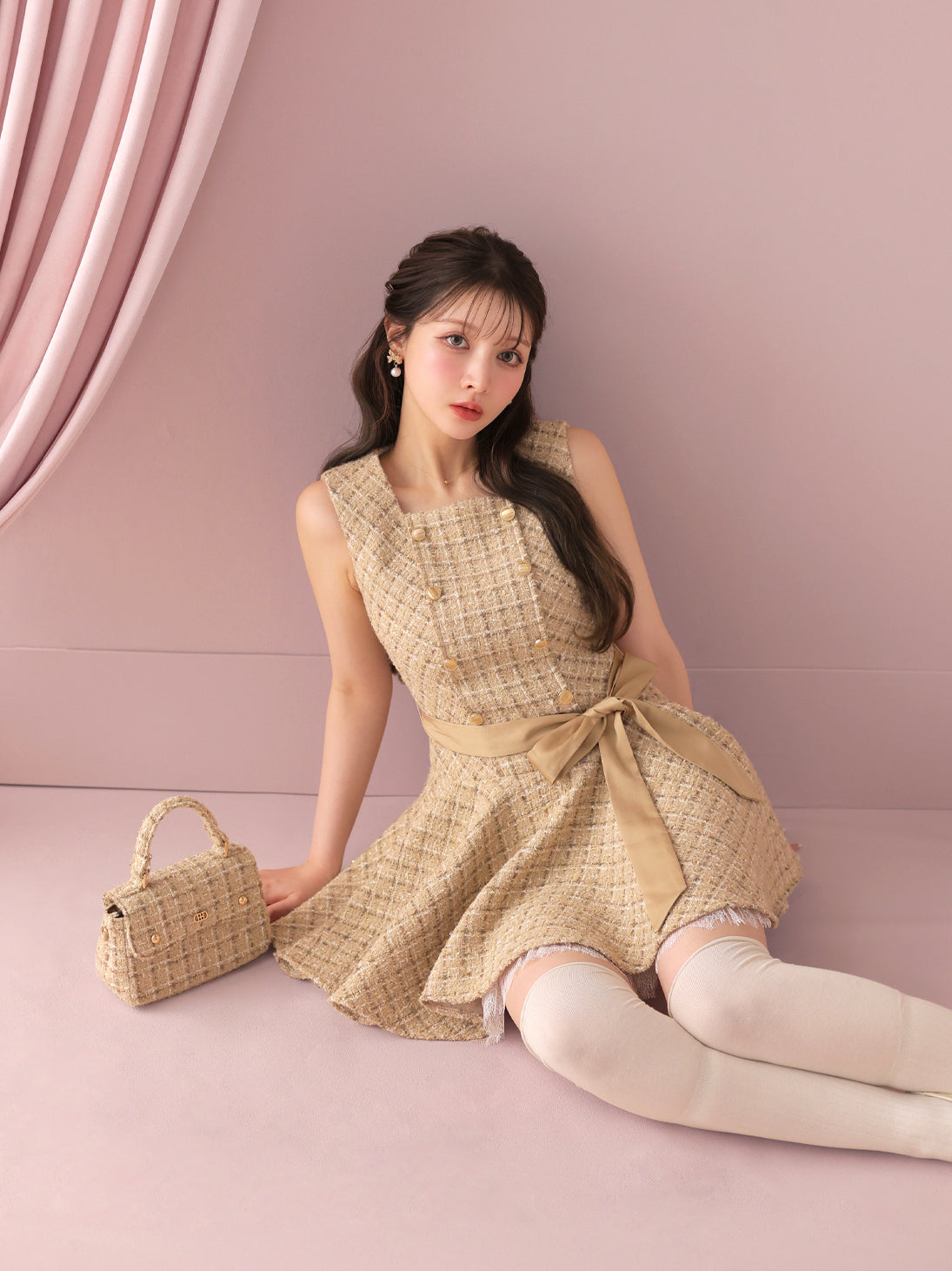 model：160cm　(size：F　color：Beige)