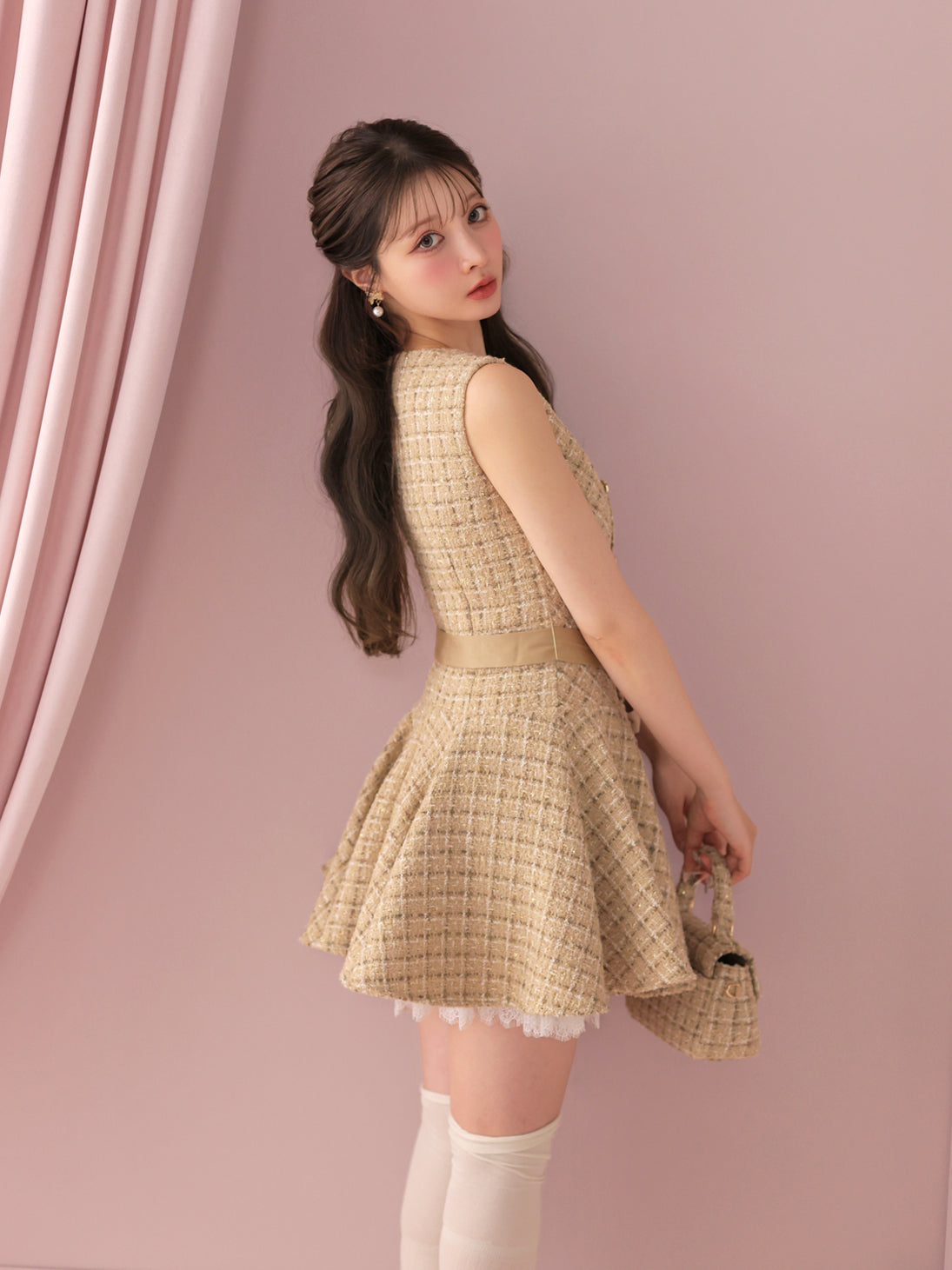 model：160cm　(size：F　color：Beige)