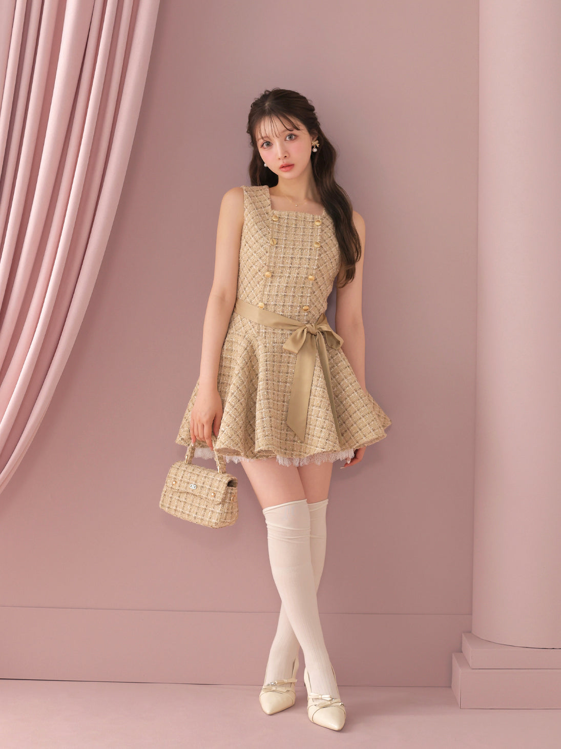 model：160cm　(size：F　color：Beige)