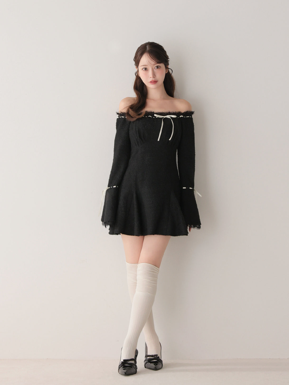 model：162cm　(size：F　color：Black)