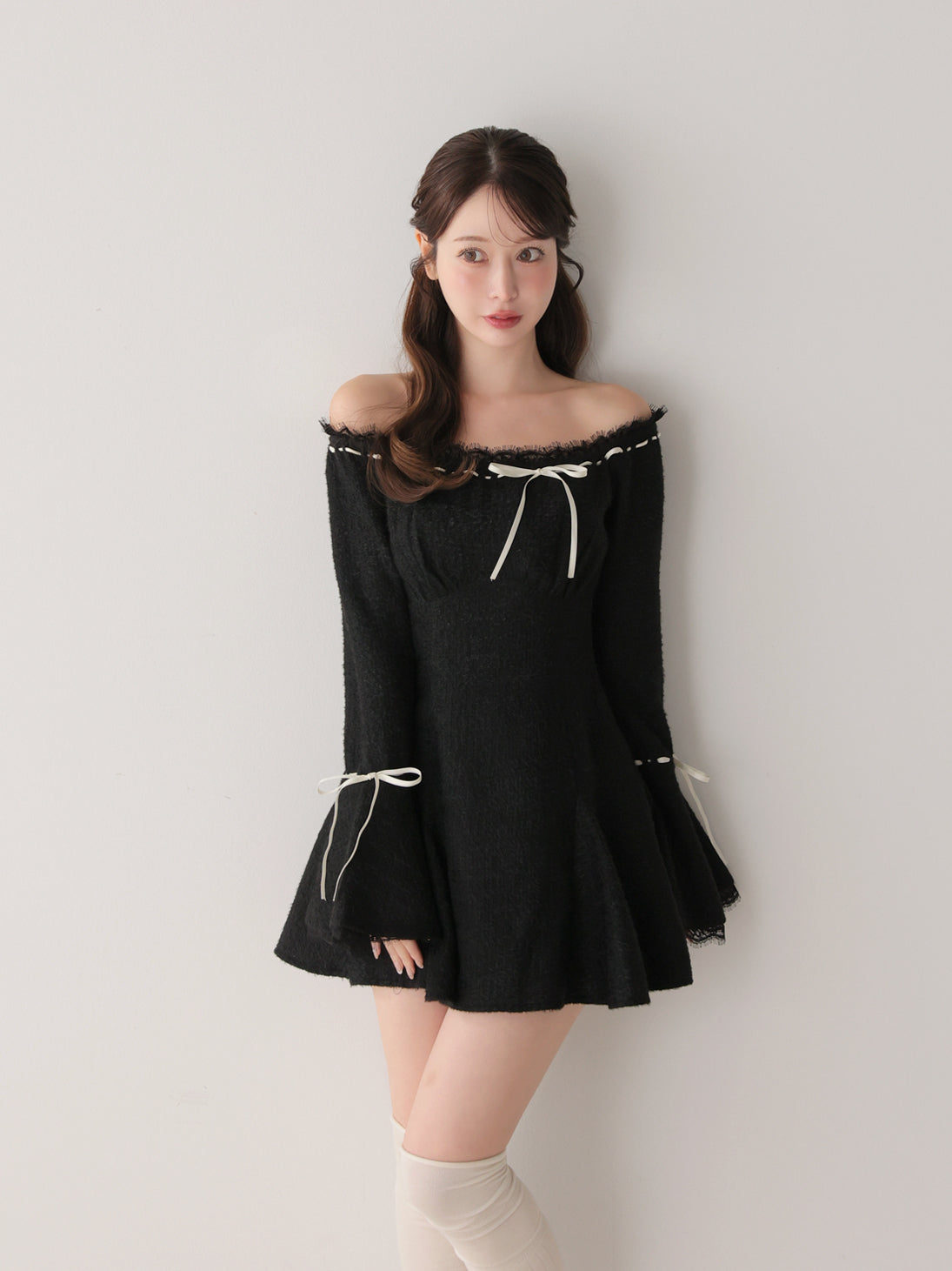 model：162cm　(size：F　color：Black)