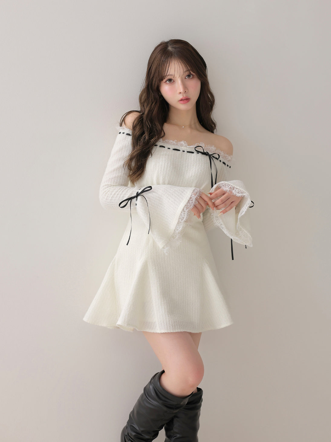model：160cm　(size：F　color：White)