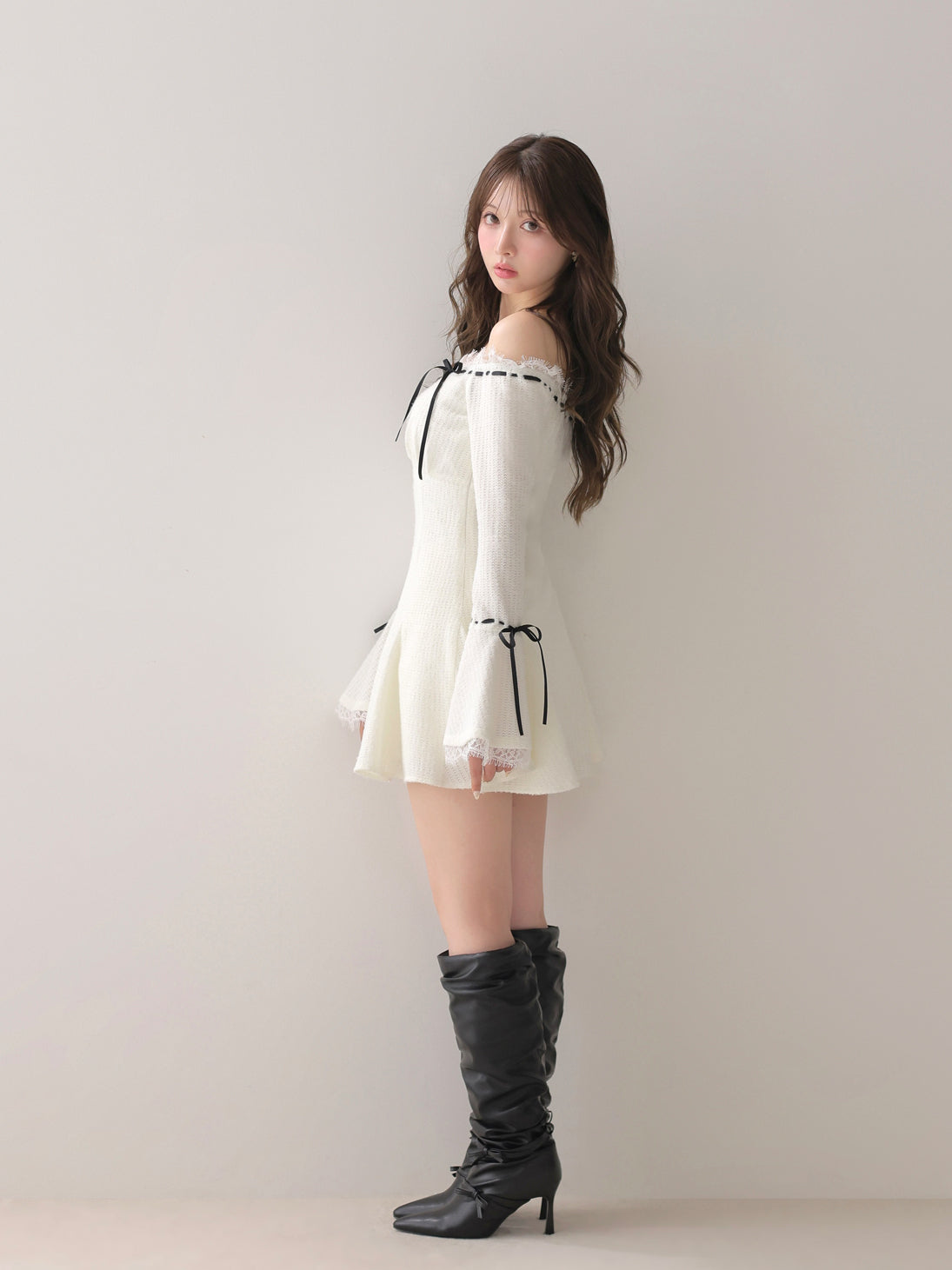 model：160cm　(size：F　color：White)