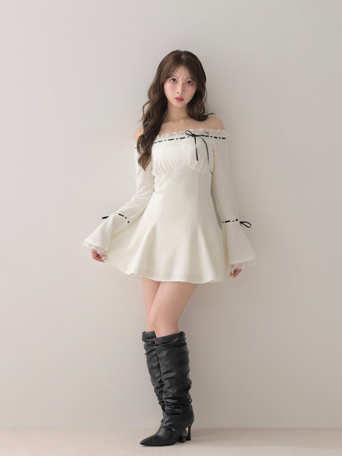 model：160cm　(size：F　color：White)