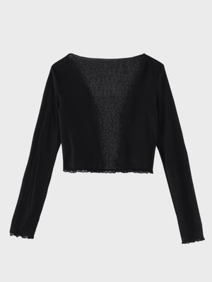 Mellow cut open sheer cardigan (eme11125)