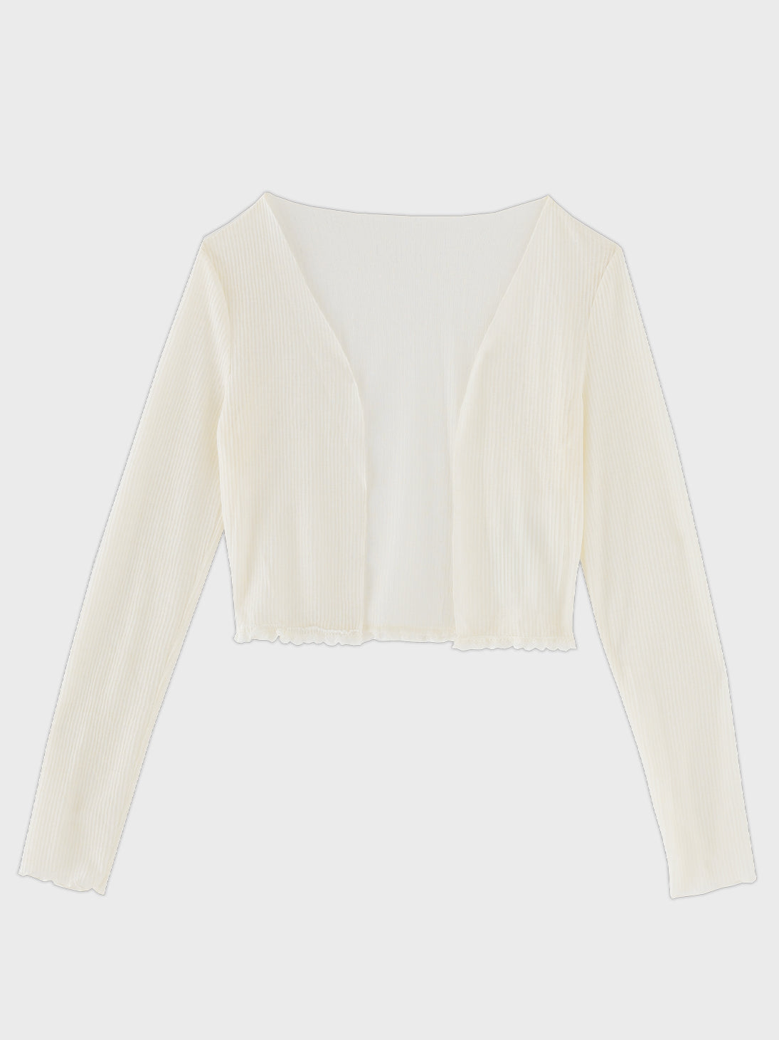 Mellow cut open sheer cardigan (eme11125)
