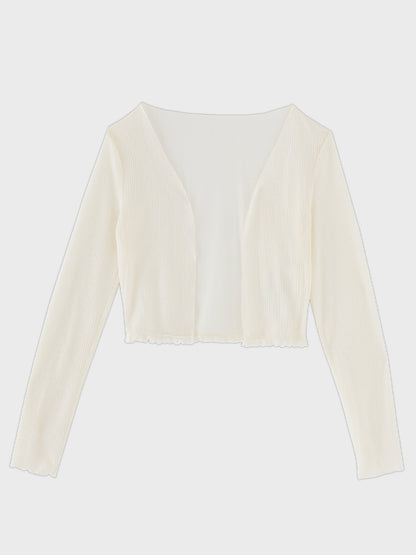Mellow cut open sheer cardigan (eme11125)