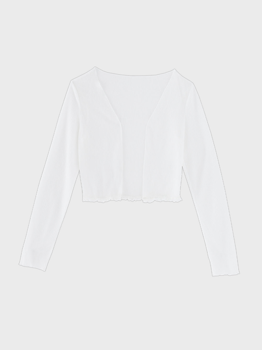 Mellow cut open sheer cardigan (eme11125)
