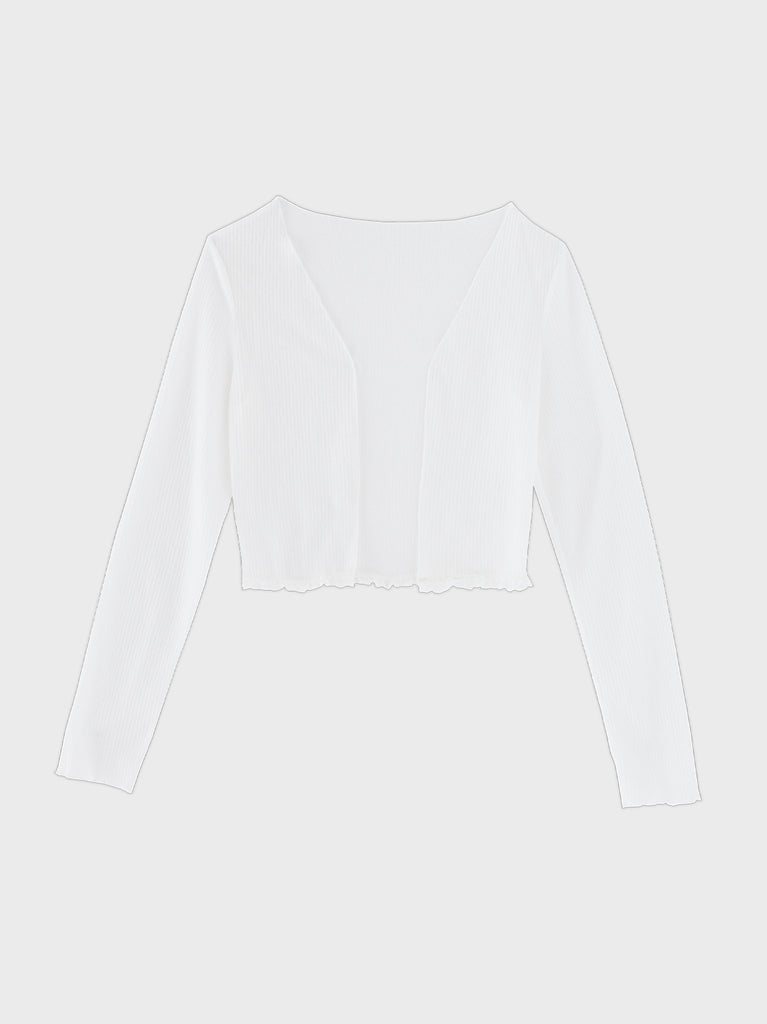 Mellow cut open sheer cardigan (eme11125)