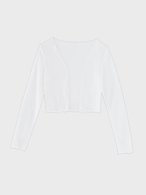 Mellow cut open sheer cardigan (eme11125)