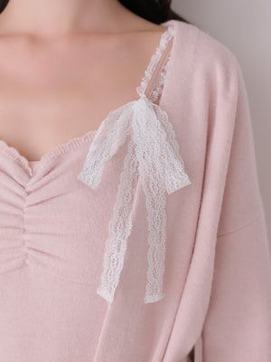 Lace cami ensemble knit onepiece(eme11126)