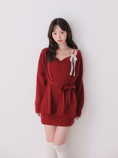 model：162cm　(size：F　color：Red)