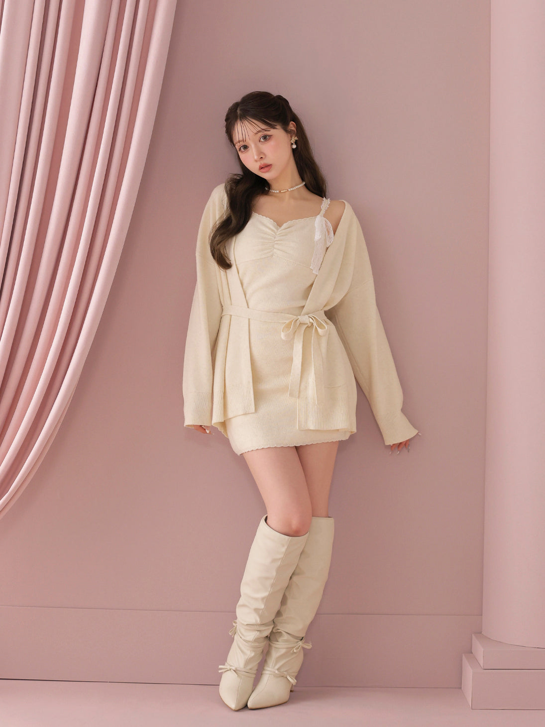 model：160cm　(size：F　color：Ivory)