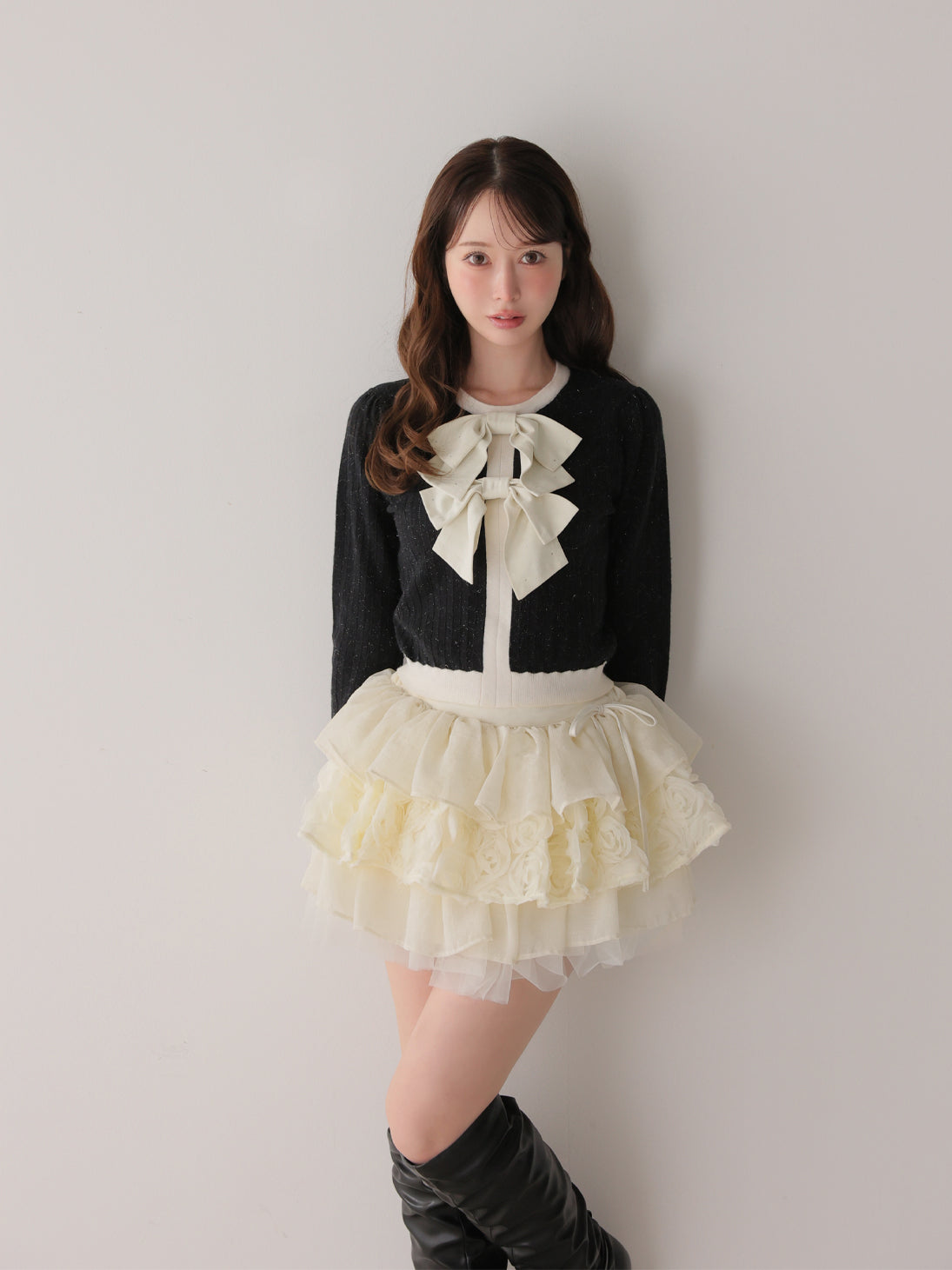 model：162cm　(size：F　color：Black)