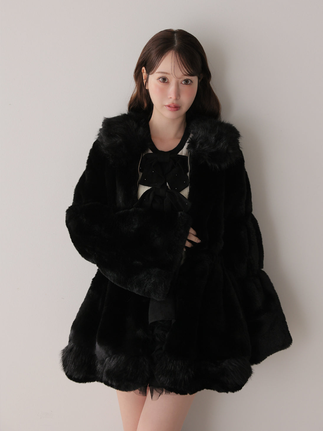 model：162cm　(size：F　color：Black)