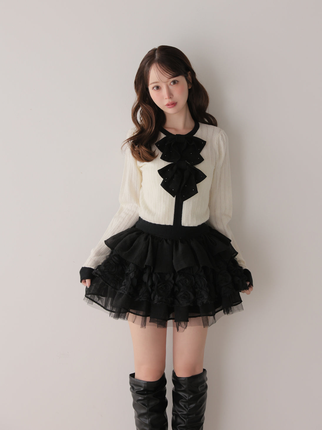 model：162cm　(size：F　color：Black)