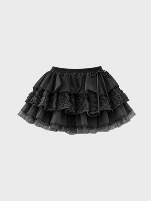 【Pre Order】Couture rose tiered mini skirt(eme11136)
