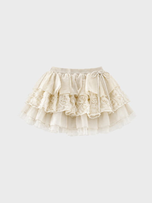 【Pre Order】Couture rose tiered mini skirt(eme11136)