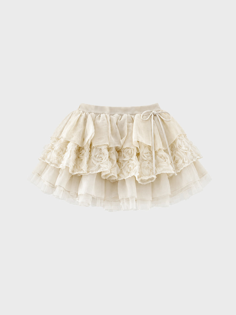 【Pre Order】Couture rose tiered mini skirt(eme11136)