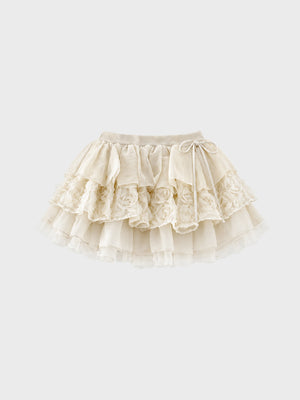 【Pre Order】Couture rose tiered mini skirt(eme11136)