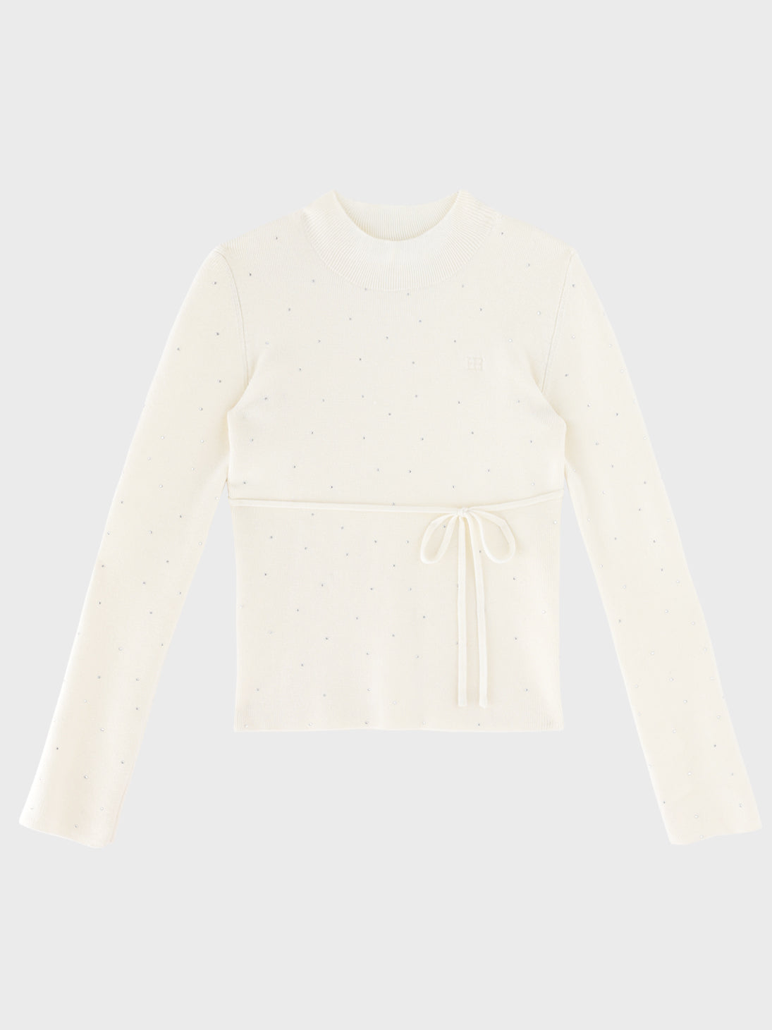 Studs ribbon knit tops(eme11137)