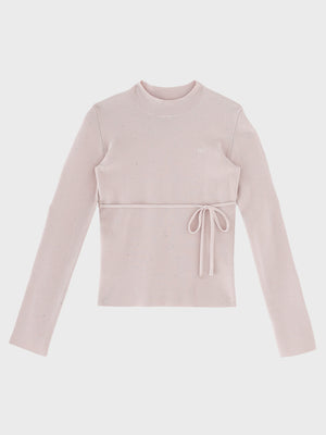 Studs ribbon knit tops(eme11137)