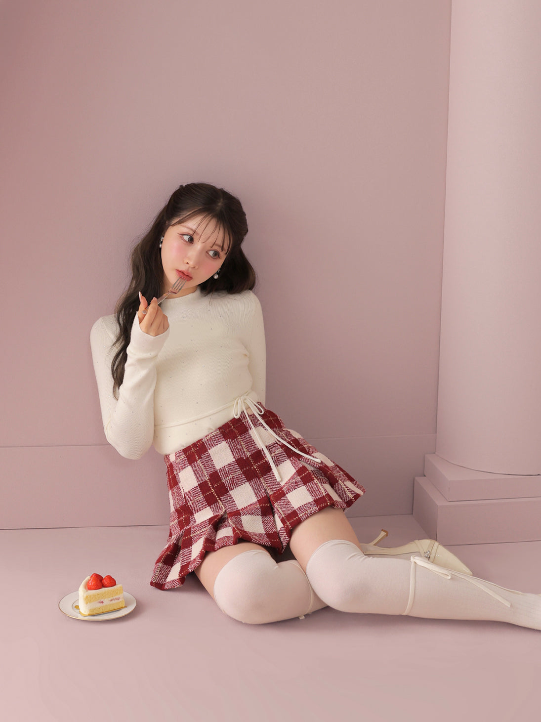 model：160cm　(size：F　color：Ivory)