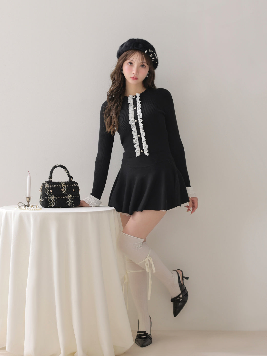 model：160cm　(size：F　color：Black)
