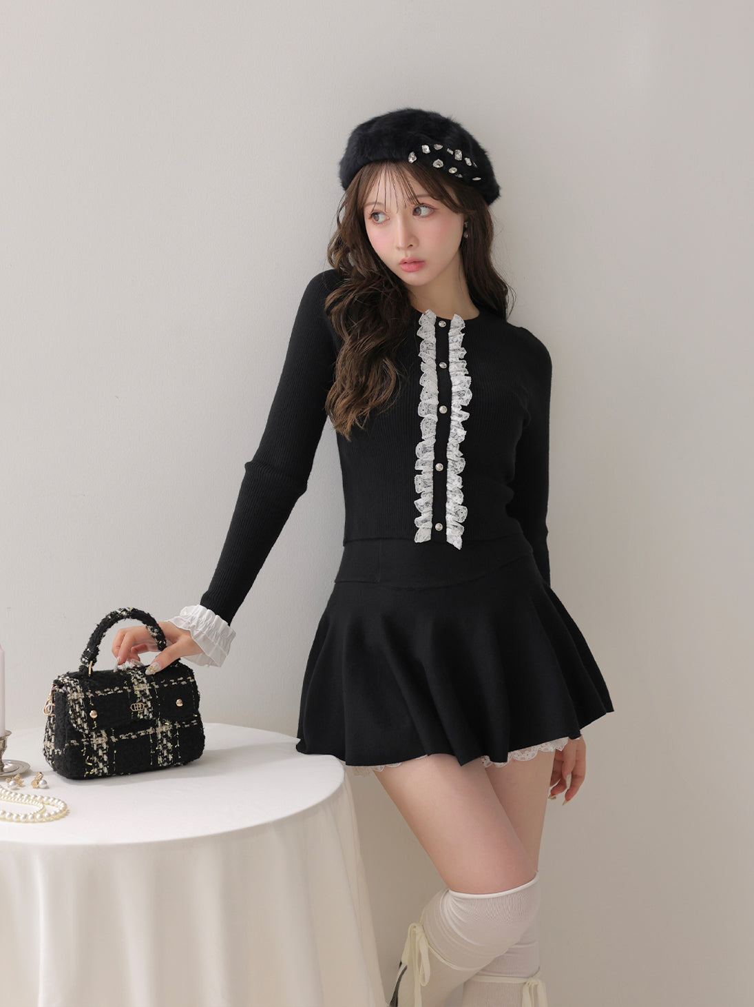 model：160cm　(size：F　color：Black)