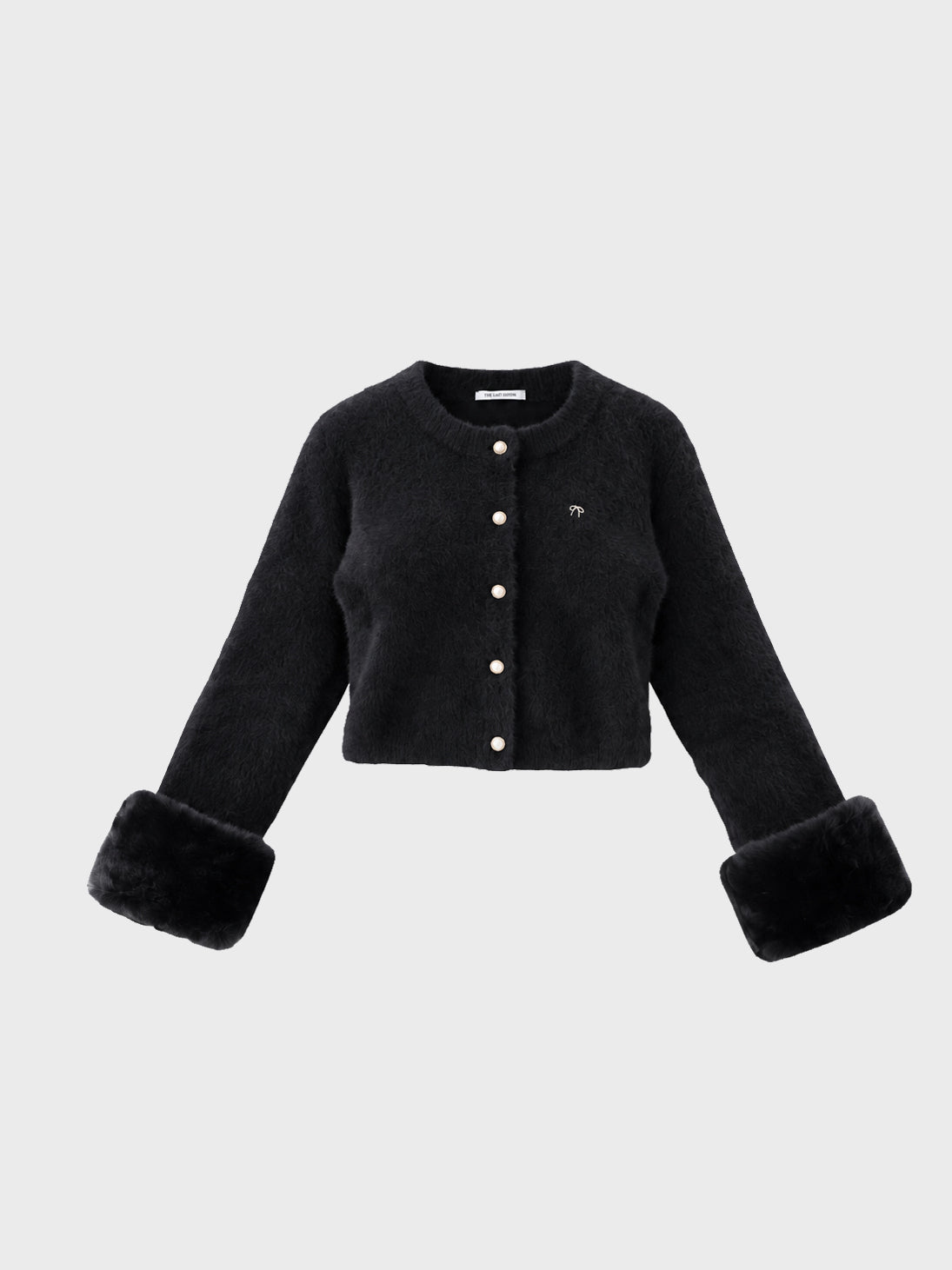 Feathery cuffs shaggy knit cardigan(eme11140)