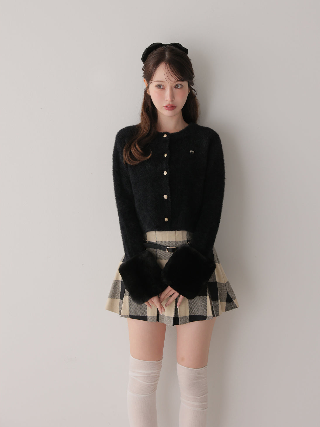 model：162cm　(size：F　color：Black)