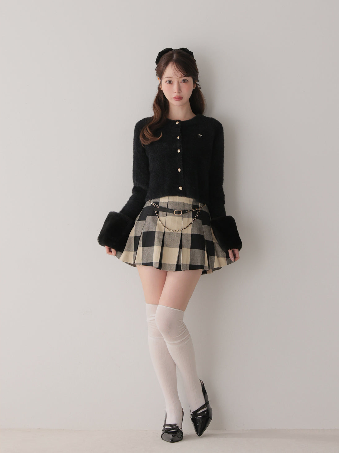 model：162cm　(size：F　color：Black)