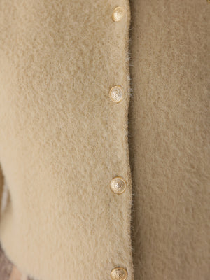 Feathery cuffs shaggy knit cardigan(eme11140)