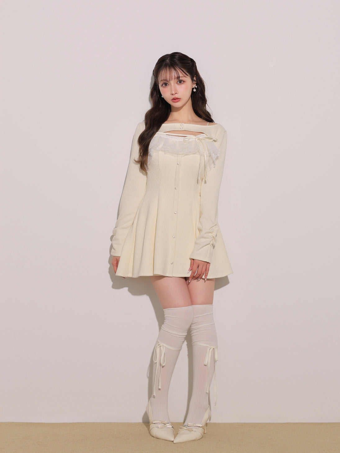 model：160cm　(size：L　color：Ivory)