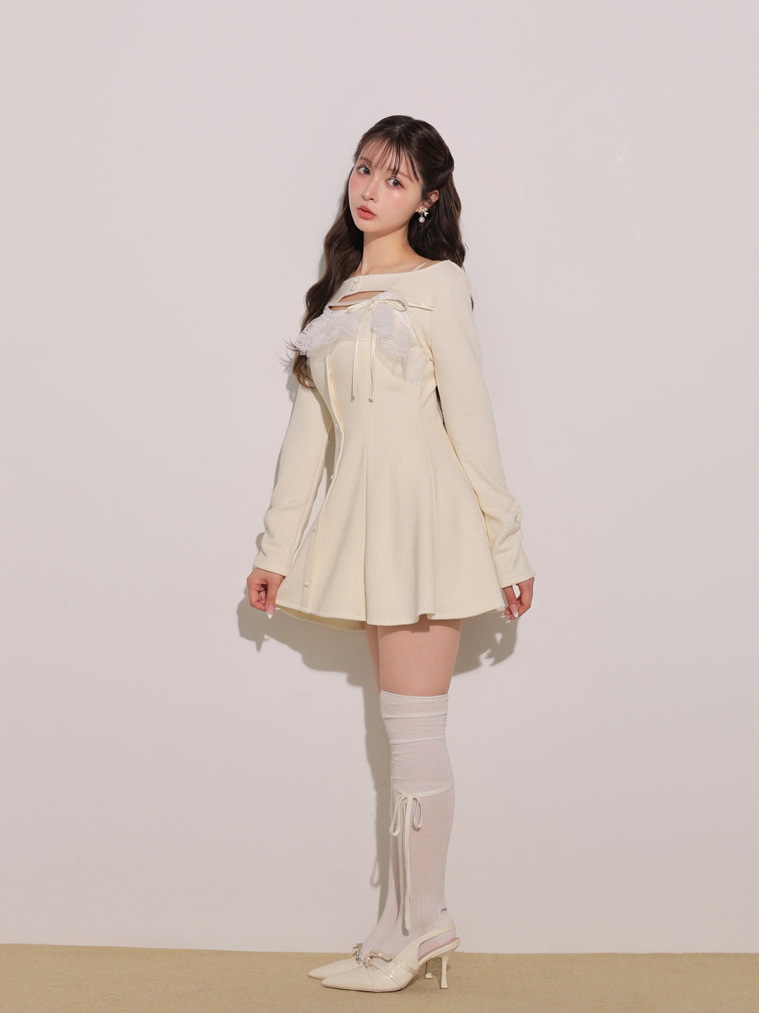 model：160cm　(size：F　color：Ivory)