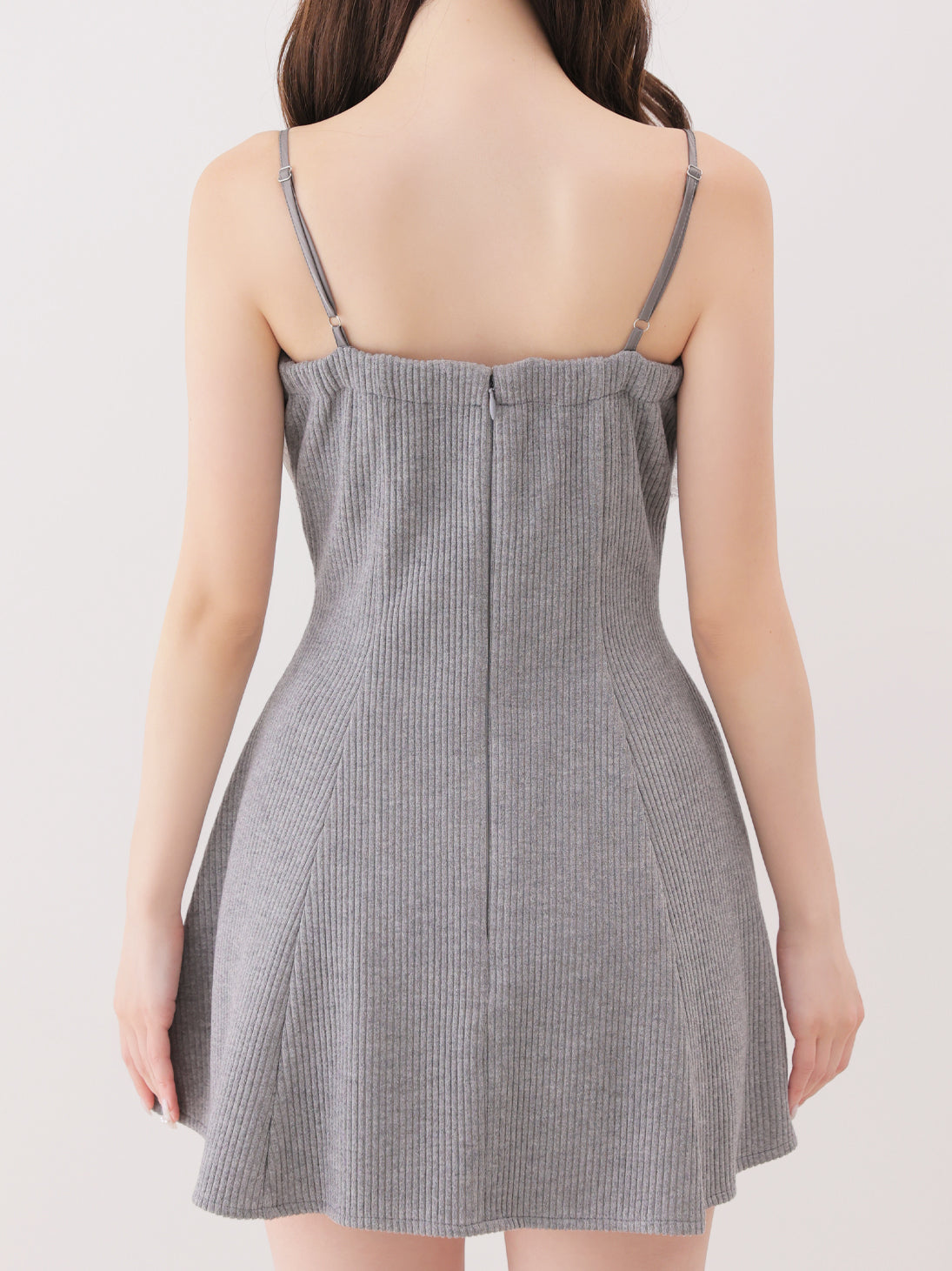 Lace frill rib knit mini onepiece(eme11141)