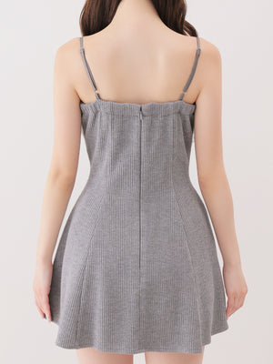Lace frill rib knit mini onepiece(eme11141)