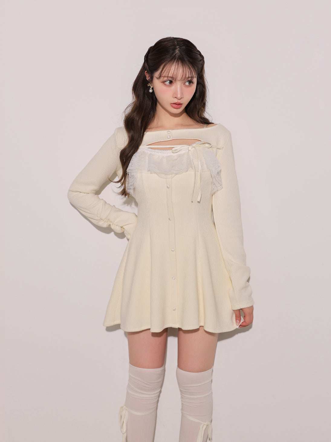 model：160cm　(size：F　color：Ivory)