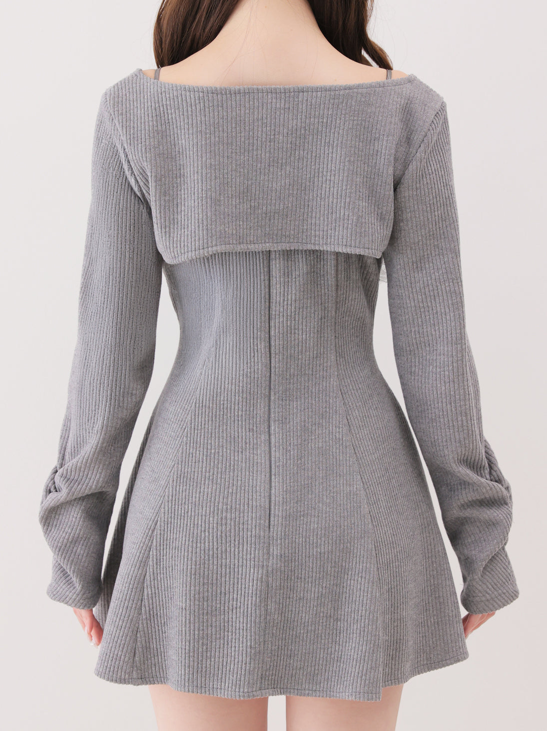 Lace frill rib knit mini onepiece(eme11141)