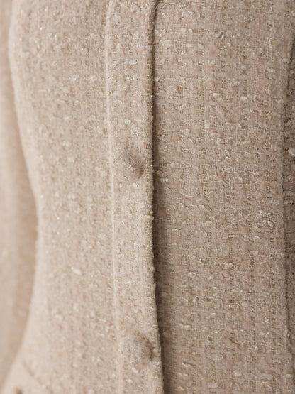 Fur trim ribbon tweed mini onepiece(eme11144)