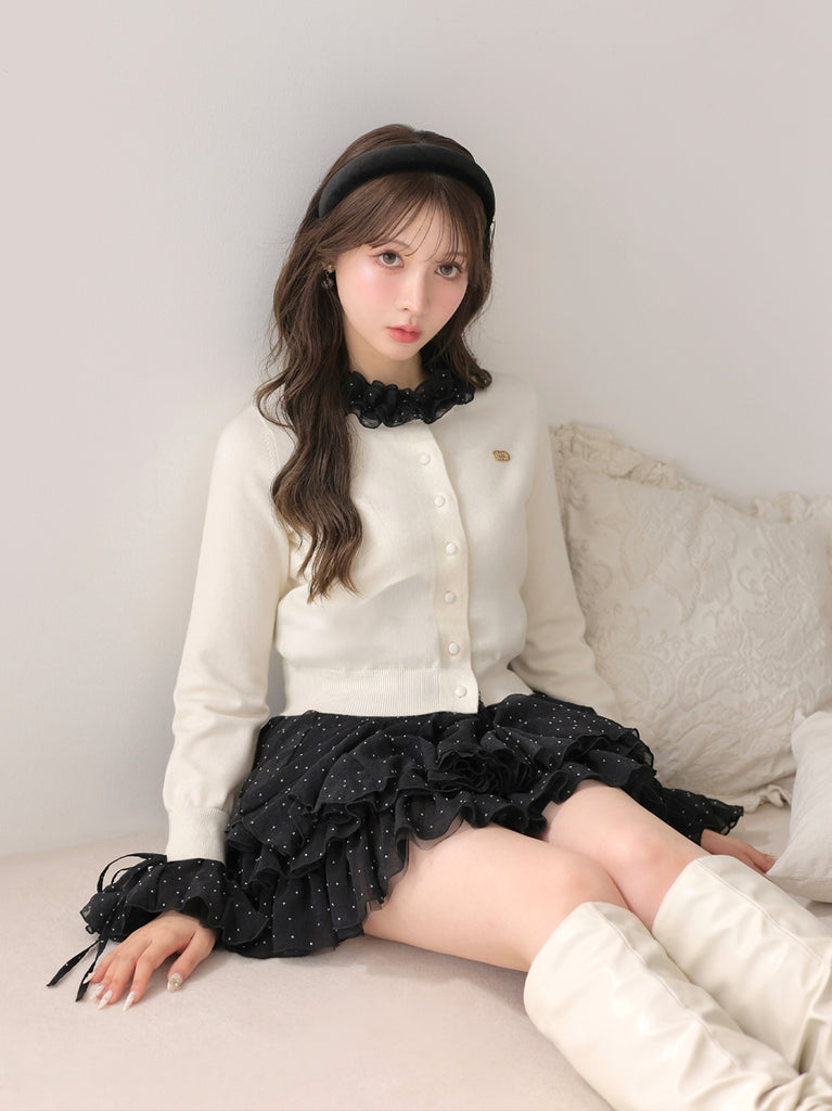 model：160cm　(size：F　color：Ivory×Black)