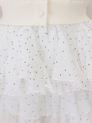 【Pre Order】Frill collar flocky dot cardigan(eme11146)