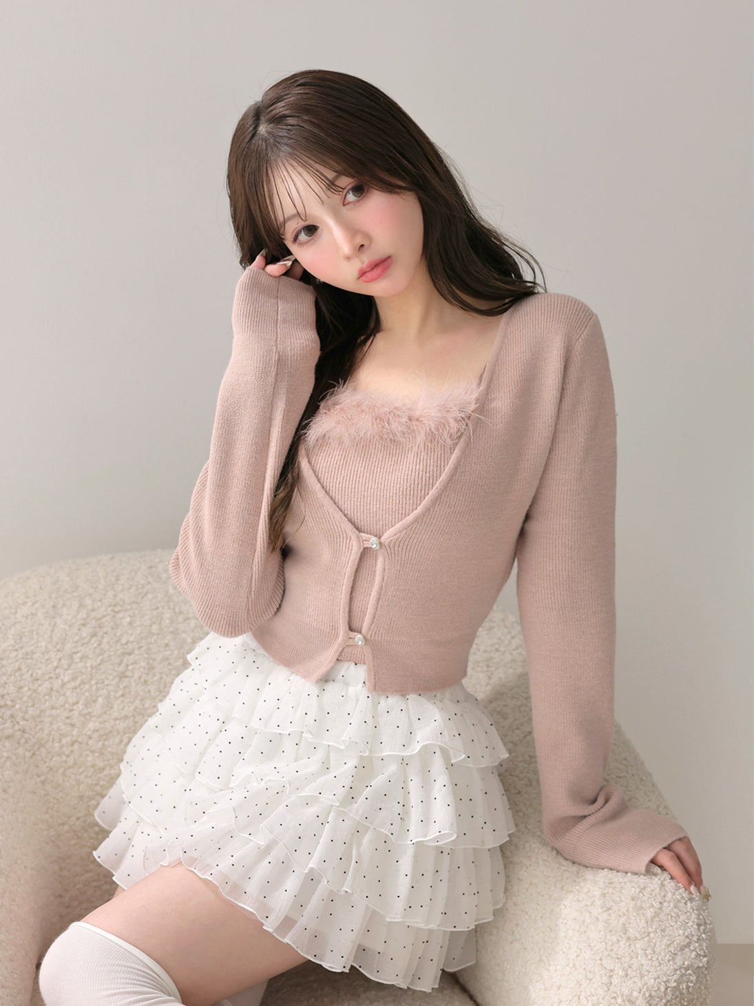 model：160cm　(size：F　color：White)